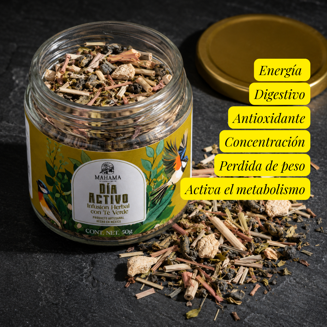 Té Verde con Jengibre Energizante Sin Azúcar | Mahama | 50g