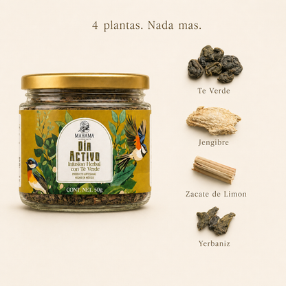 Té Verde con Jengibre Energizante Sin Azúcar | Mahama | 50g