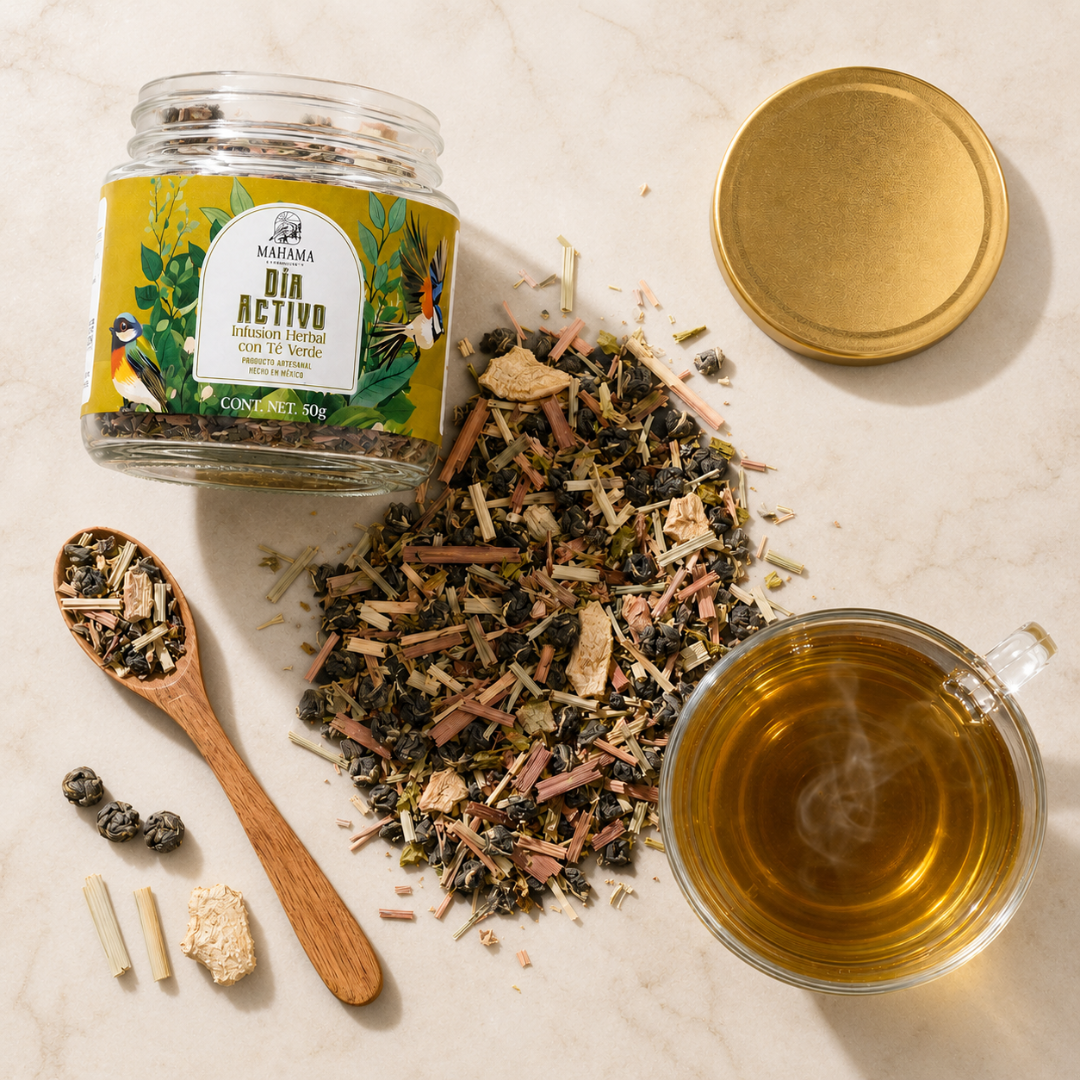 Té Verde con Jengibre Energizante Sin Azúcar | Mahama | 50g