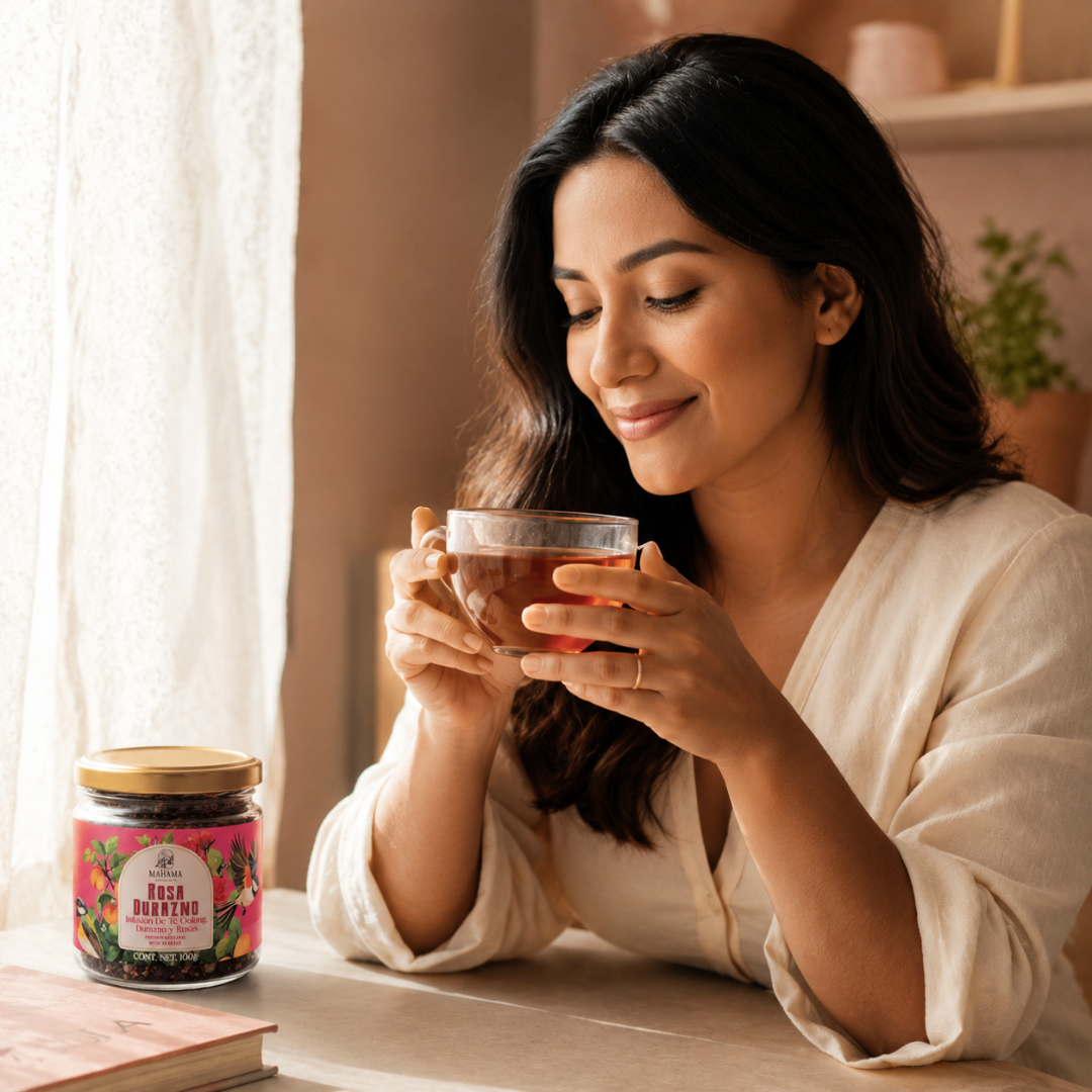 Té Oolong con Rosa y Durazno Artesanal Sin Azúcar | Mahama | 100g
